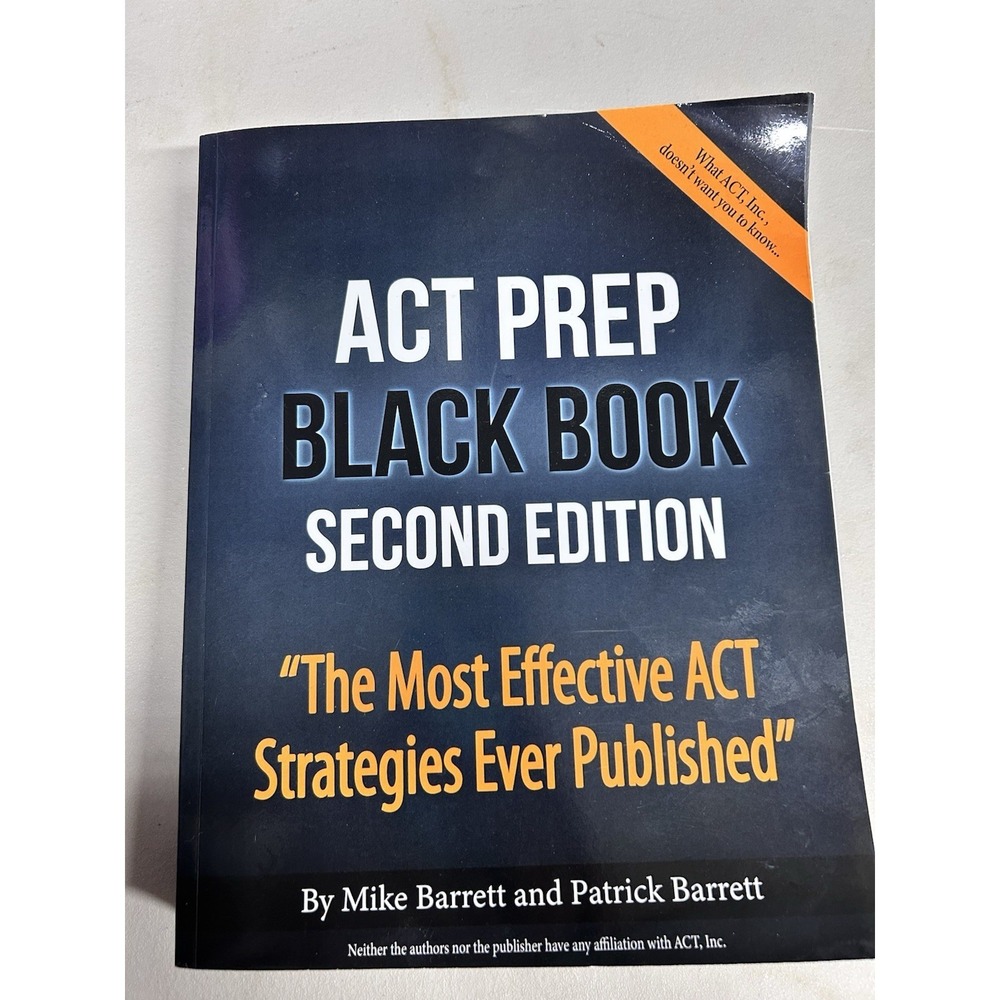 ACT Prep Black Book 2nd Edition Study Guide Book by Mike & Patrick Barrett 2020